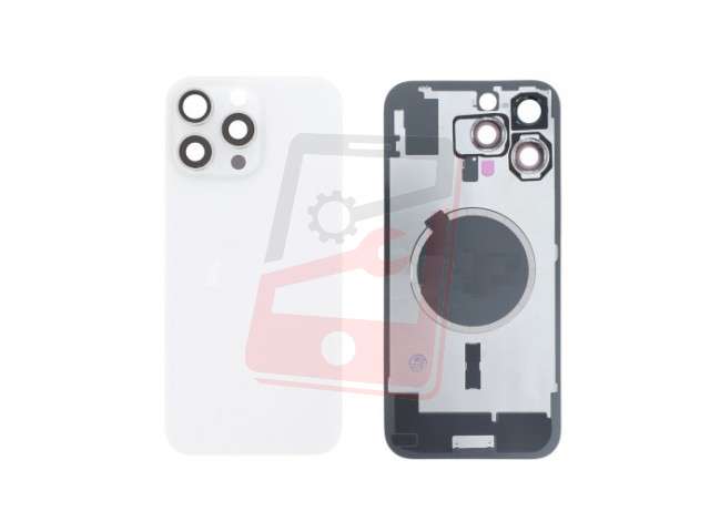 capac sticla spate iphone 16 pro max titanium white a3296 a3084 a3295 a3297