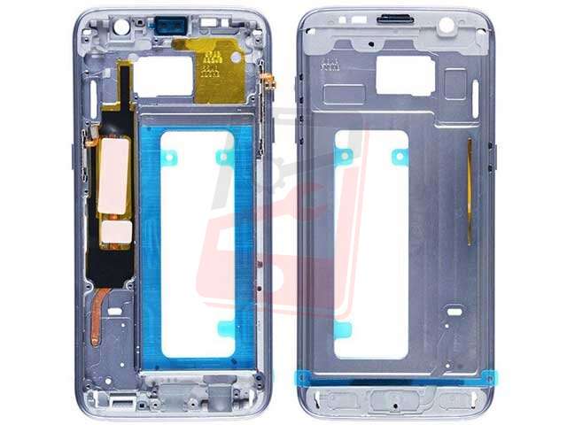 Carcasa fata Samsung SM-G935F Galaxy S7 edge albastra cu butoane