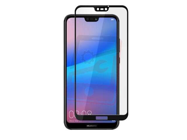 Geam protectie 0.15 mm touchscreen Huawei P20 Pro, CLT-L09, CLT-L29 (5D curved and full cover) negru - transpartent bulk