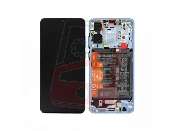 display cu touchscreen si rama huawei p30 oem 02354hmf 02354kub pearl white service pack